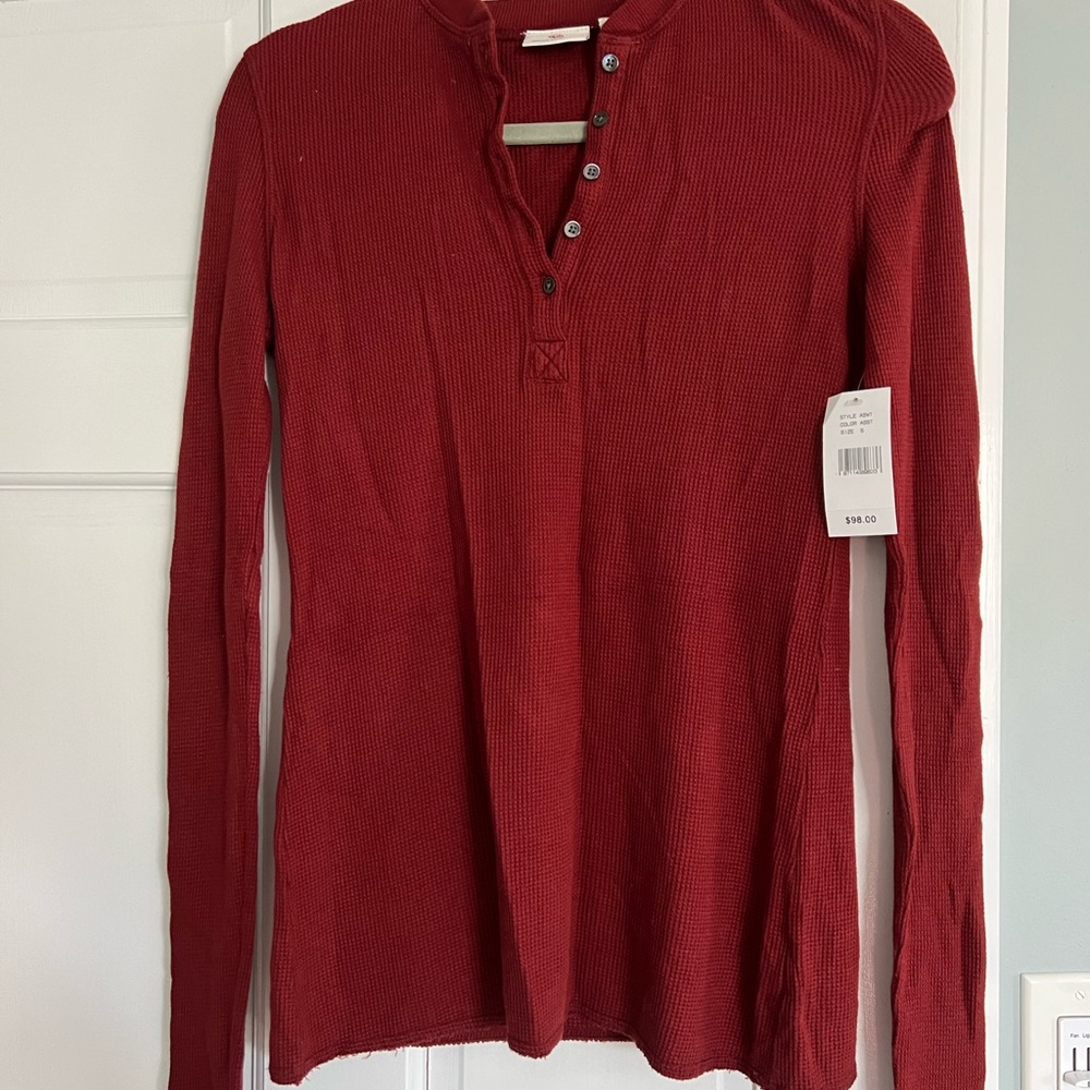 AG Adriano Goldschmied Deep Red Long Sleeve Top